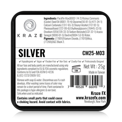 Kraze FX Face Paint - 25 gm - Metallic Silver